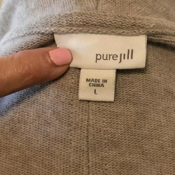 J.Jill Heather Beige Sweater Duster L - Picture 6 of 8